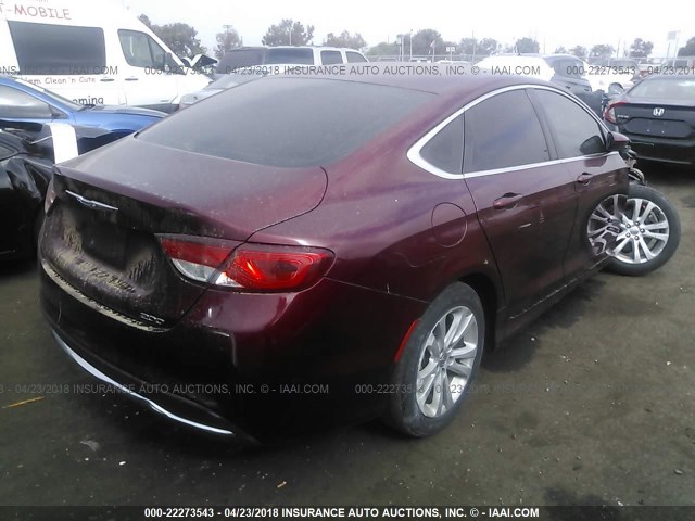 1C3CCCAB8FN740949 - 2015 CHRYSLER 200 LIMITED RED photo 4