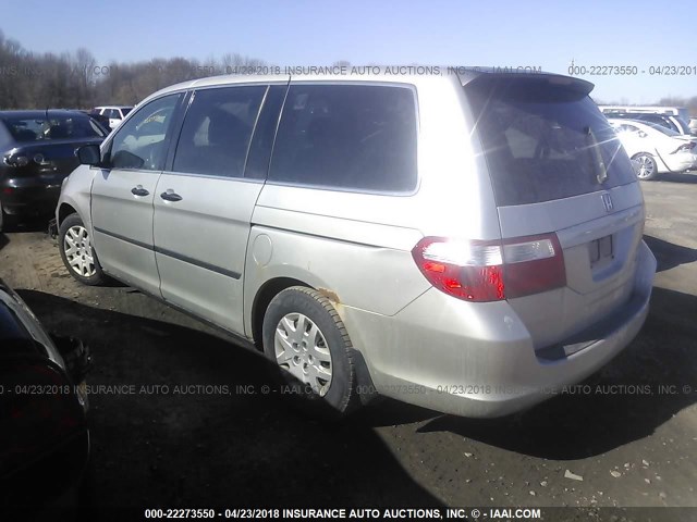 5FNRL382X5B045641 - 2005 HONDA ODYSSEY LX SILVER photo 3