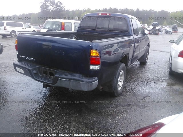 5TBRN34184S440850 - 2004 TOYOTA TUNDRA ACCESS CAB SR5 BLUE photo 4