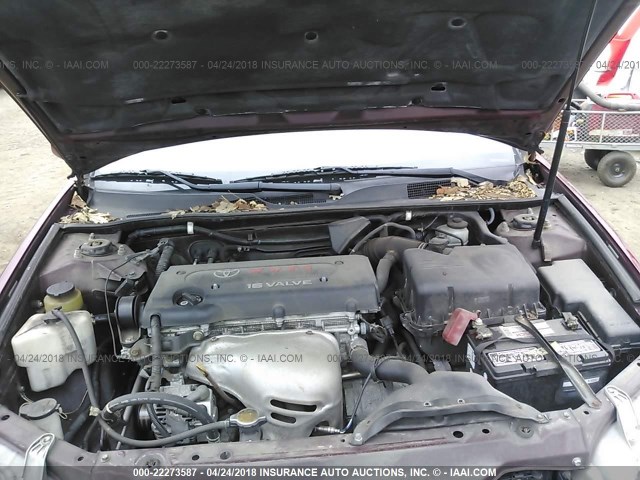 4T1BE32K03U125454 - 2003 TOYOTA CAMRY LE/XLE/SE MAROON photo 10
