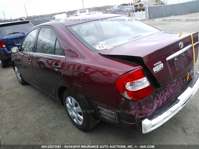 4T1BE32K03U125454 - 2003 TOYOTA CAMRY LE/XLE/SE MAROON photo 3