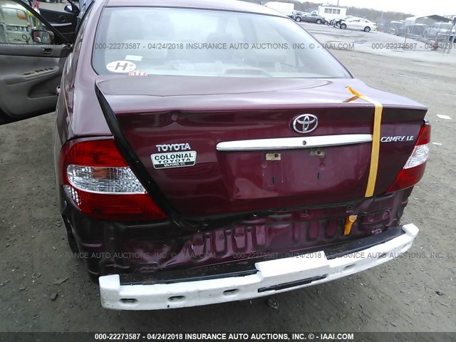 4T1BE32K03U125454 - 2003 TOYOTA CAMRY LE/XLE/SE MAROON photo 6