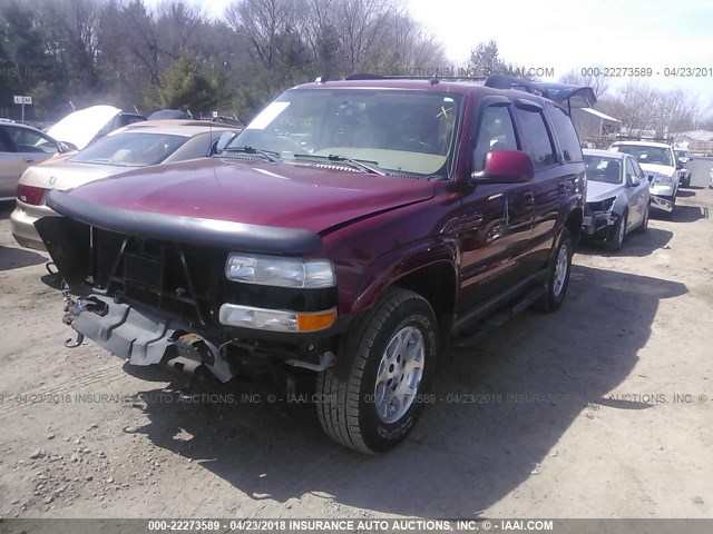 1GNEK13Z54R290275 - 2004 CHEVROLET TAHOE K1500 MAROON photo 2