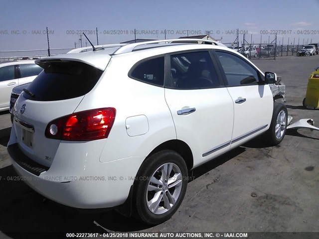 JN8AS5MT2DW519512 - 2013 NISSAN ROGUE S/SV WHITE photo 4