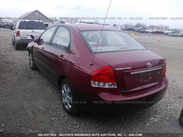 KNAFE221095660727 - 2009 KIA SPECTRA EX/LX/SX BURGUNDY photo 3