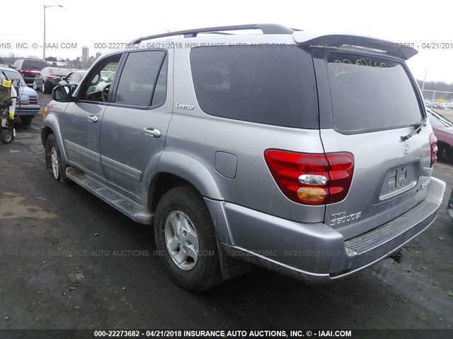 5TDBT48A21S043497 - 2001 TOYOTA SEQUOIA LIMITED SILVER photo 3