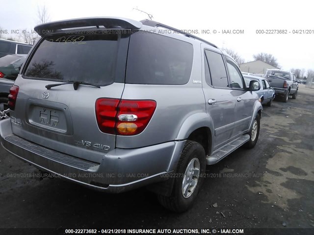 5TDBT48A21S043497 - 2001 TOYOTA SEQUOIA LIMITED SILVER photo 4