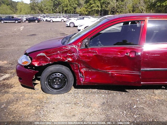 JTDBR32E260065806 - 2006 TOYOTA COROLLA CE/LE RED photo 6