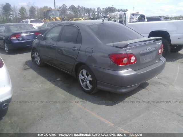 2T1BY30E85C417684 - 2005 TOYOTA COROLLA XRS GRAY photo 3