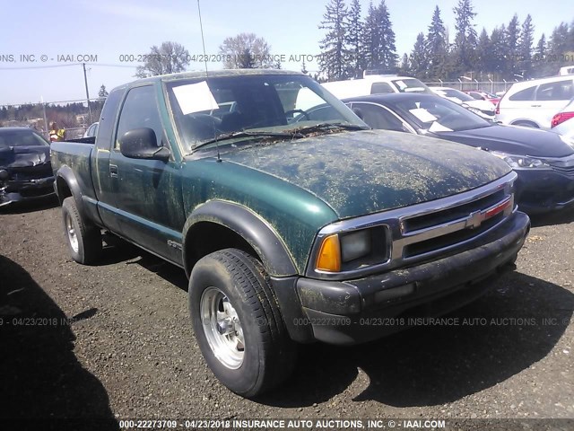 1GCCT19W1T8186672 - 1996 CHEVROLET S TRUCK S10 GREEN photo 1