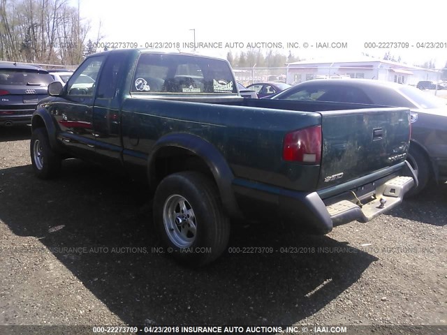 1GCCT19W1T8186672 - 1996 CHEVROLET S TRUCK S10 GREEN photo 3