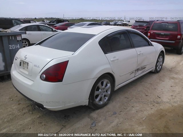 1N4BA41E47C813797 - 2007 NISSAN MAXIMA SE/SL WHITE photo 4