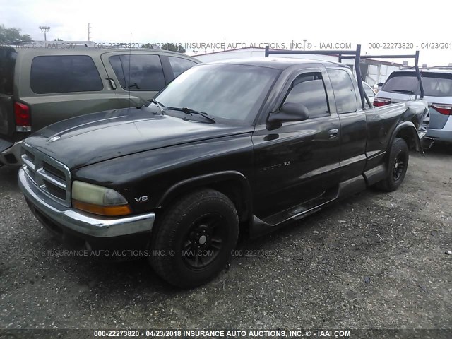 1B7GL22Y4WS613742 - 1998 DODGE DAKOTA BLACK photo 2