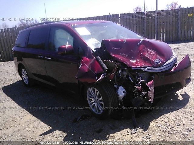 5TDYK3DC8FS568487 - 2015 TOYOTA SIENNA XLE/LIMITED BURGUNDY photo 1