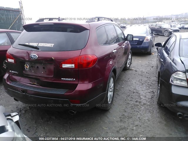 4S4WX90D594402255 - 2009 SUBARU TRIBECA LIMITED MAROON photo 4