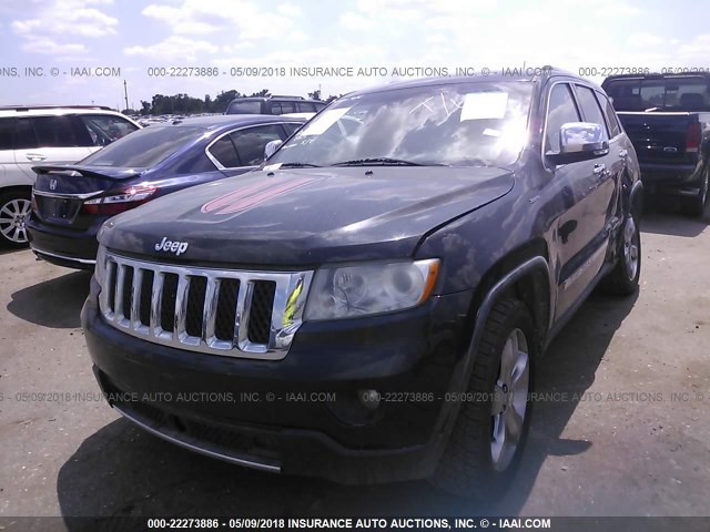 1J4RS6GT8BC611572 - 2011 JEEP GRAND CHEROKEE OVERLAND BLACK photo 2