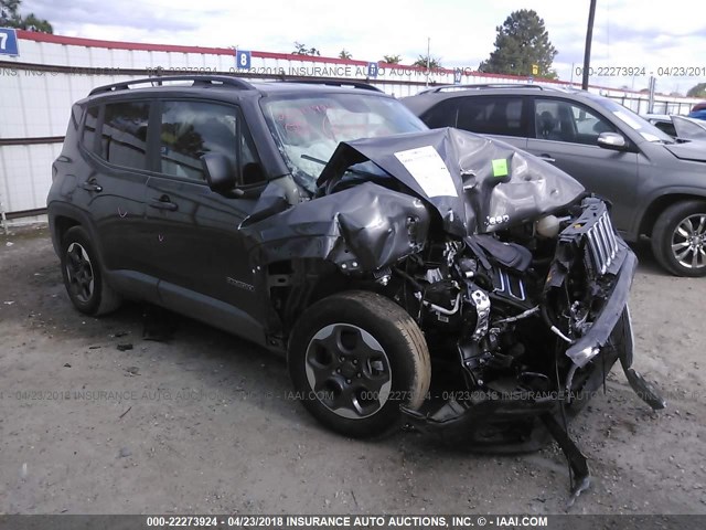 ZACCJAAB5HPF79217 - 2017 JEEP RENEGADE SPORT Մոխրագույն լուսանկար 1