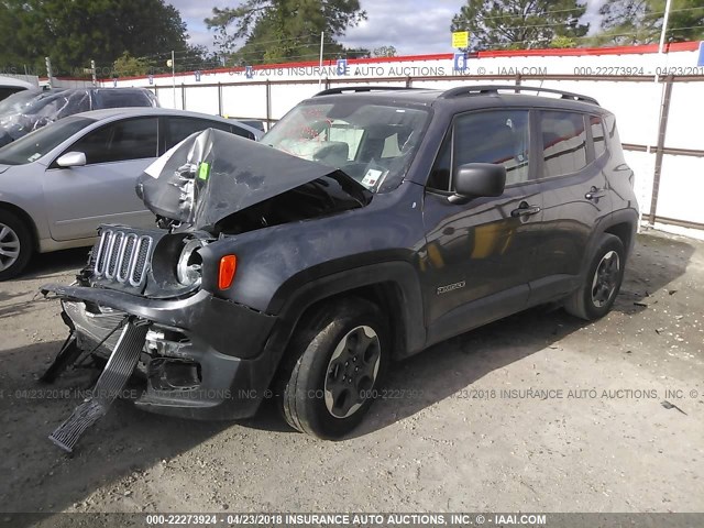 ZACCJAAB5HPF79217 - 2017 JEEP RENEGADE SPORT Մոխրագույն լուսանկար 2