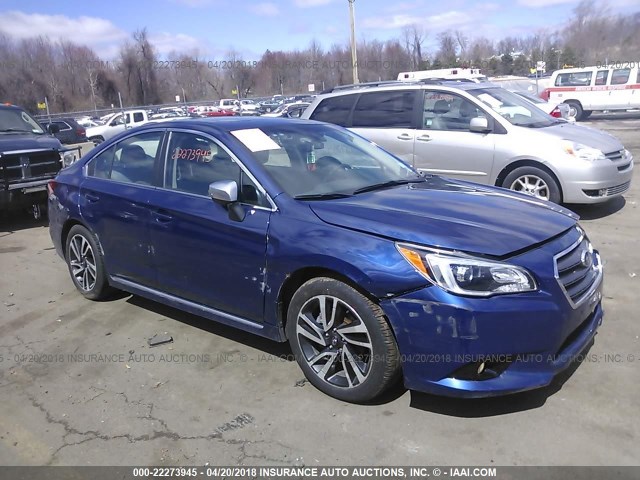 4S3BNAS62H3068196 - 2017 SUBARU LEGACY SPORT BLUE photo 1