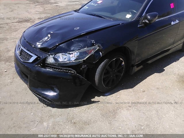 1HGCS22899A000920 - 2009 HONDA ACCORD EXL BLACK photo 6