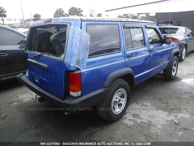 1J4FT28PXWL199364 - 1998 JEEP CHEROKEE SE BLUE photo 4