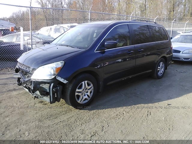 5FNRL38706B096823 - 2006 HONDA ODYSSEY EXL ლურჯი ფოტო 2