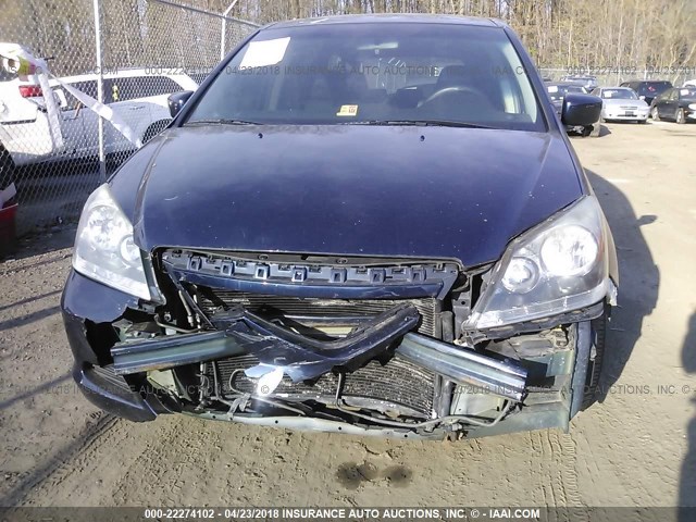 5FNRL38706B096823 - 2006 HONDA ODYSSEY EXL BLUE photo 6