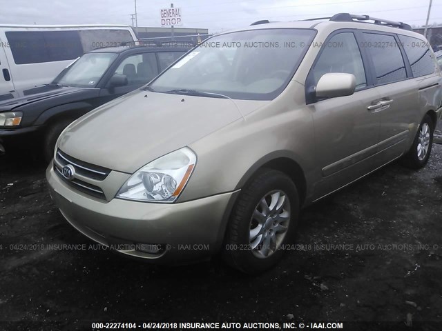 KNDMB233466050984 - 2006 KIA SEDONA EX/LX GOLD photo 2