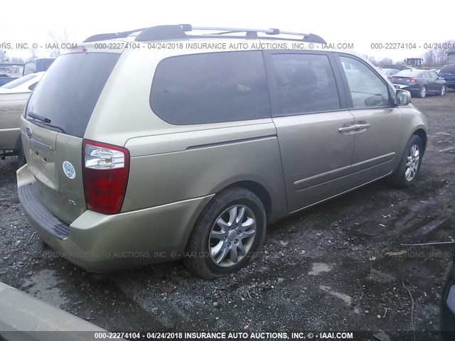 KNDMB233466050984 - 2006 KIA SEDONA EX/LX GOLD photo 4