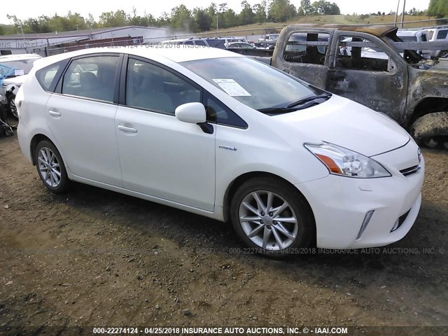 JTDZN3EU9EJ004832 - 2014 TOYOTA PRIUS V WHITE photo 1