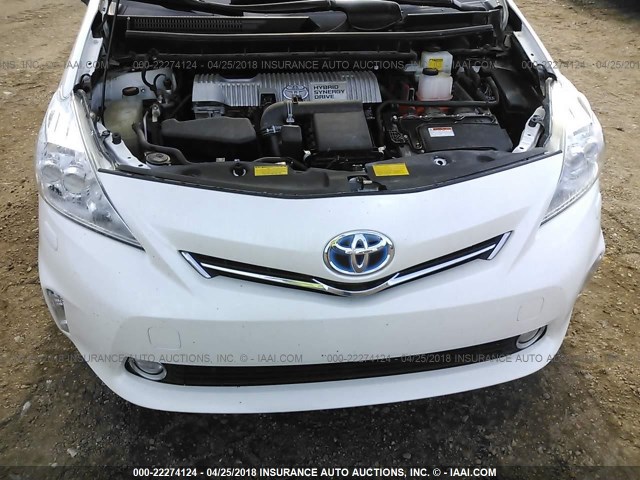 JTDZN3EU9EJ004832 - 2014 TOYOTA PRIUS V WHITE photo 10