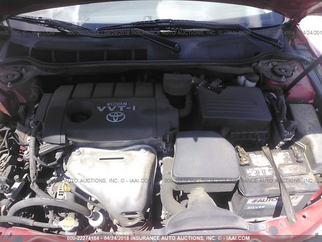 4T1BF3EK1AU520121 - 2010 TOYOTA CAMRY SE/LE/XLE RED photo 10