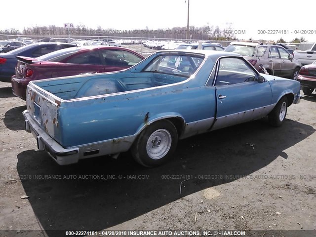 3GCCW80H0HS902118 - 1987 CHEVROLET EL CAMINO BLUE photo 4