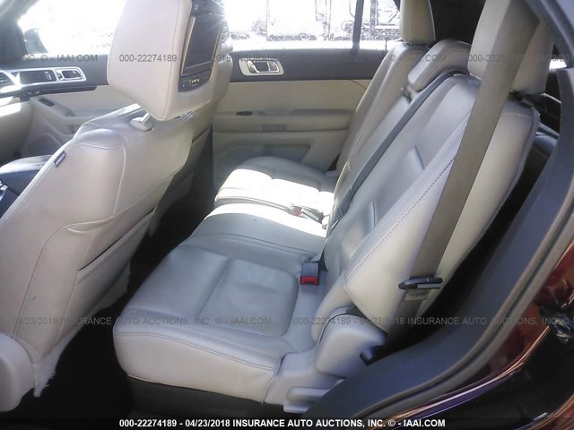 1FMHK8F82BGA75491 - 2011 FORD EXPLORER LIMITED 勃艮第红 照片 8