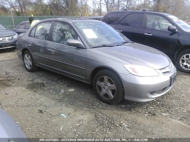 1HGES26755L018985 - 2005 HONDA CIVIC EX GRAY photo 1