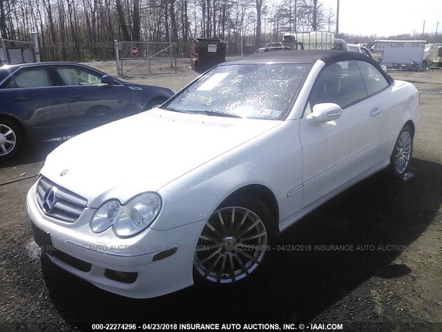 WDBTK56H66F193342 - 2006 MERCEDES-BENZ CLK 350 WHITE photo 2