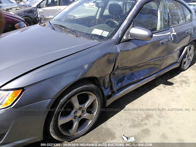 4S3BL616297218306 - 2009 SUBARU LEGACY 2.5I GRAY photo 6