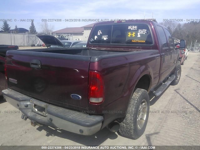 1FTWW31P96EA35380 - 2006 FORD F350 SRW SUPER DUTY MAROON photo 4