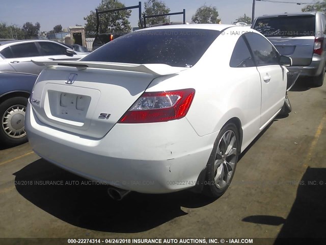 2HGFG21588H100125 - 2008 HONDA CIVIC SI WHITE photo 4