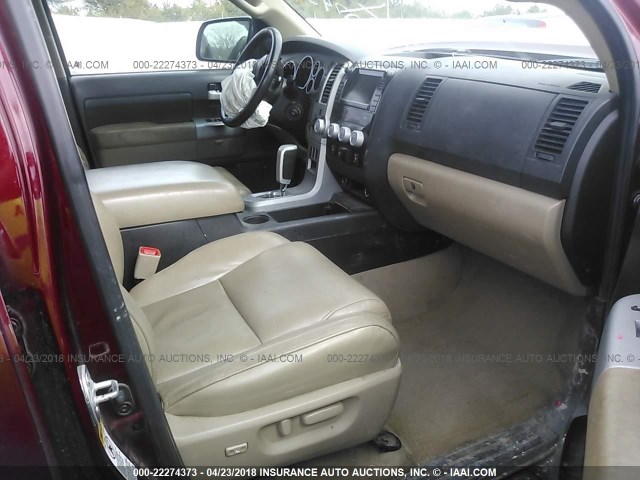 5TBDV58167S464455 - 2007 TOYOTA TUNDRA CREWMAX LIMITED MAROON photo 5