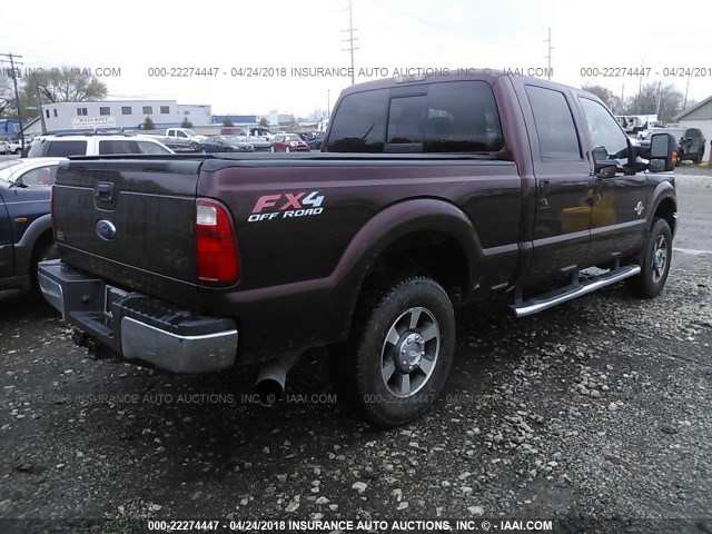 1FT7W2BT0BEA58728 - 2011 FORD F250 SUPER DUTY MAROON photo 4