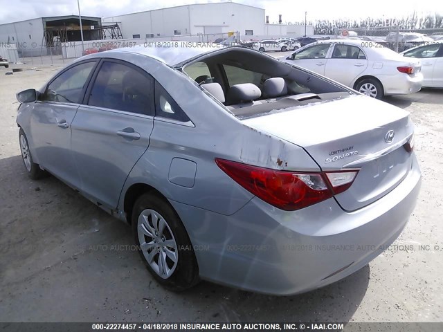 5NPEB4ACXBH220493 - 2011 HYUNDAI SONATA GLS SILVER photo 3