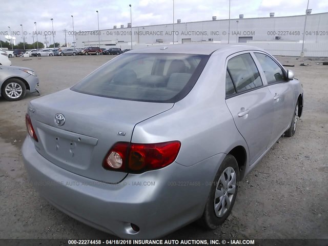 1NXBU40E09Z085195 - 2009 TOYOTA COROLLA S/LE/XLE SILVER photo 4