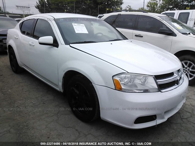 1C3CDZCB6CN237011 - 2012 DODGE AVENGER SXT WHITE photo 1