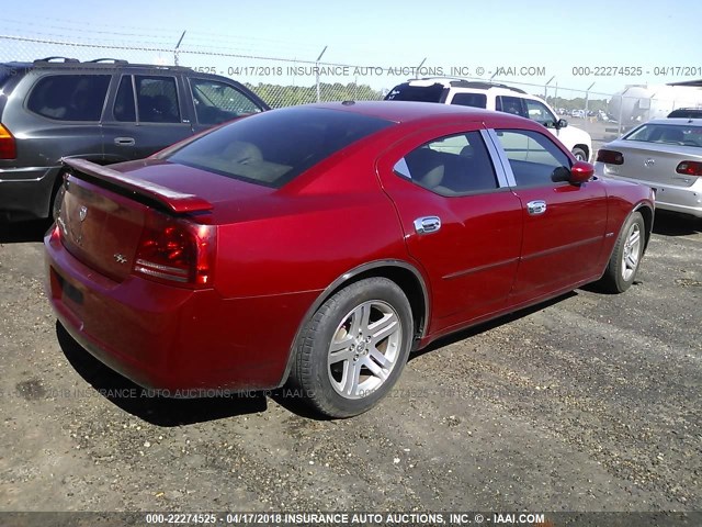 2B3KA53H76H533652 - 2006 DODGE CHARGER R/T RED photo 4