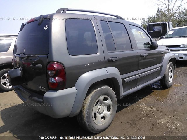 1J4GL48K55W614978 - 2005 JEEP LIBERTY SPORT Tünd qəhvəyi foto 4