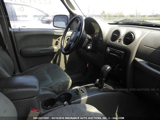 1J4GL48K55W614978 - 2005 JEEP LIBERTY SPORT Tünd qəhvəyi foto 5