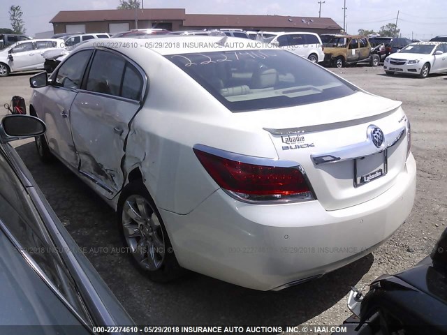 1G4GE5GD2BF156154 - 2011 BUICK LACROSSE CXS WHITE photo 3