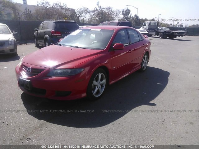 1YVFP84D845N61292 - 2004 MAZDA 6 S RED photo 2