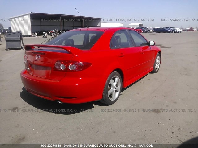 1YVFP84D845N61292 - 2004 MAZDA 6 S RED photo 4